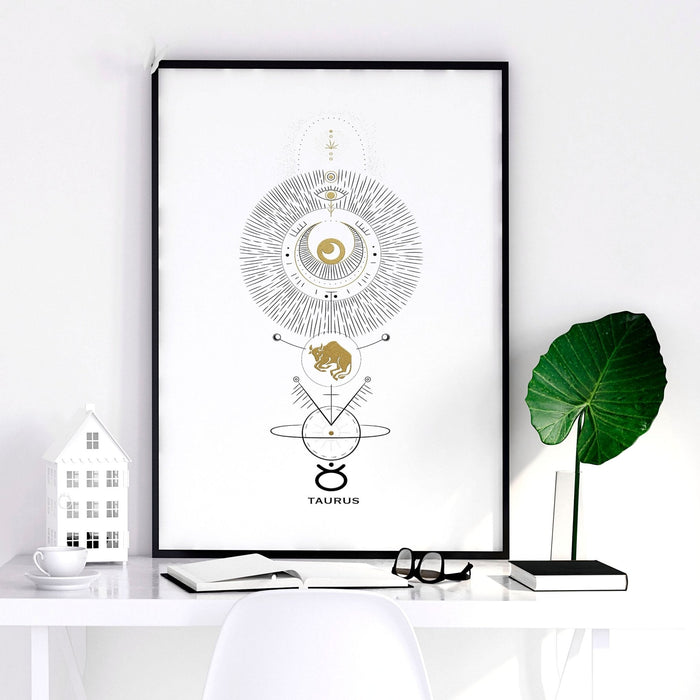 Taurus zodiac wall art print