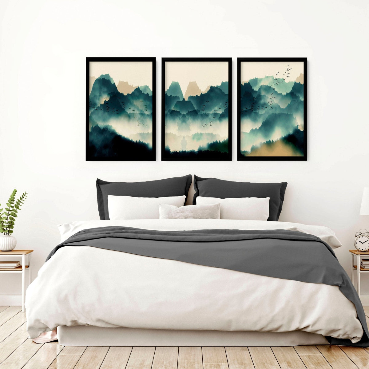 Bedroom prints set of 3 | set of 3 Scandinavian wall art