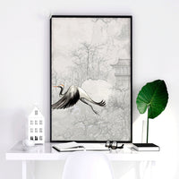 Crane art | set of 3 Japanese wall art