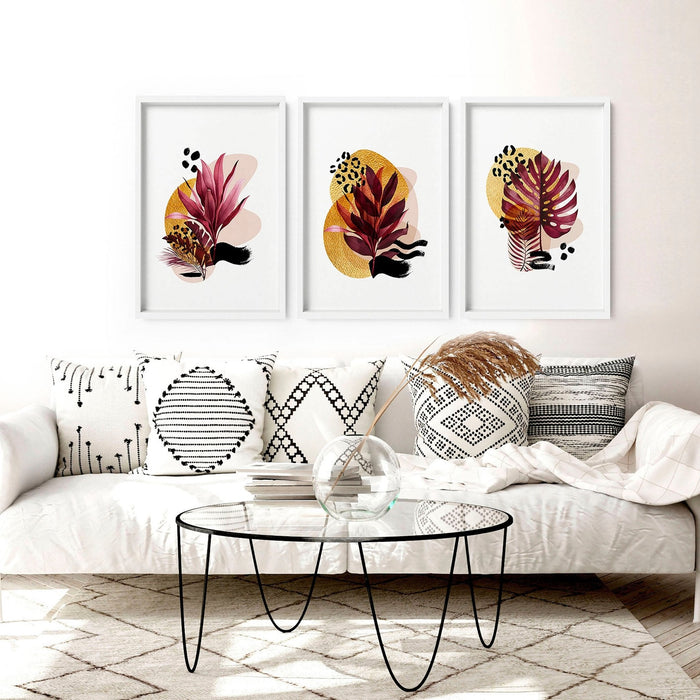 Framed prints living room | set of 3 framed wall art