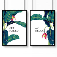 Prints for the bathroom walls | Set of 2 Tropical  wall art