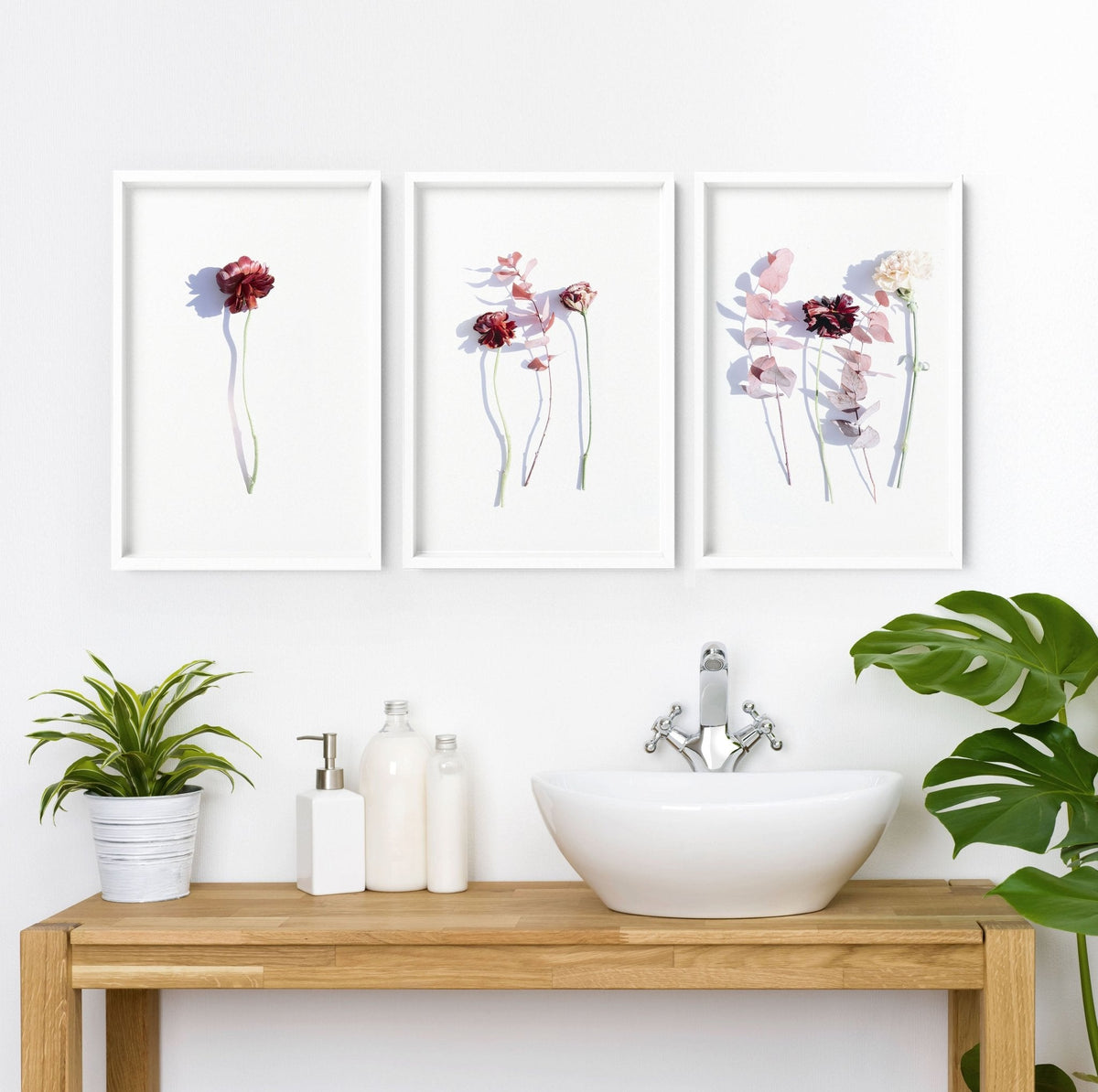 Bathroom wall hanging | set of 3 framed wall art