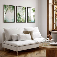 Wall art with green | set of 3 Tropical home decor items